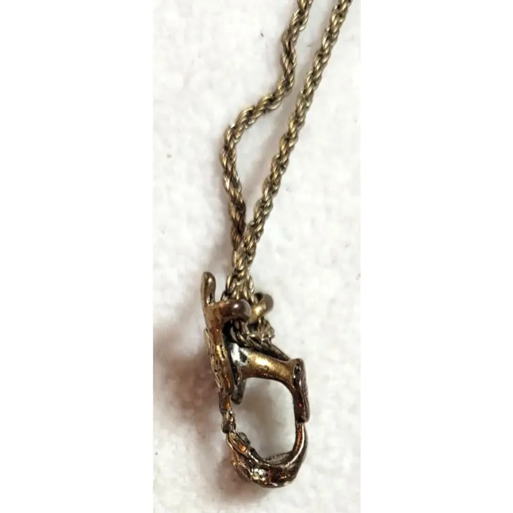 Fairy Dust Vintage Ornate Vial Holder Necklace Pendant Mixed Metal Fairycore